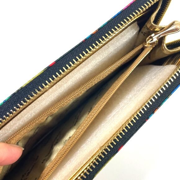 All Things Sundar Colorful Satin and Polyester Large Zip Wristlet Wallet NWOT - Picture 6 of 13